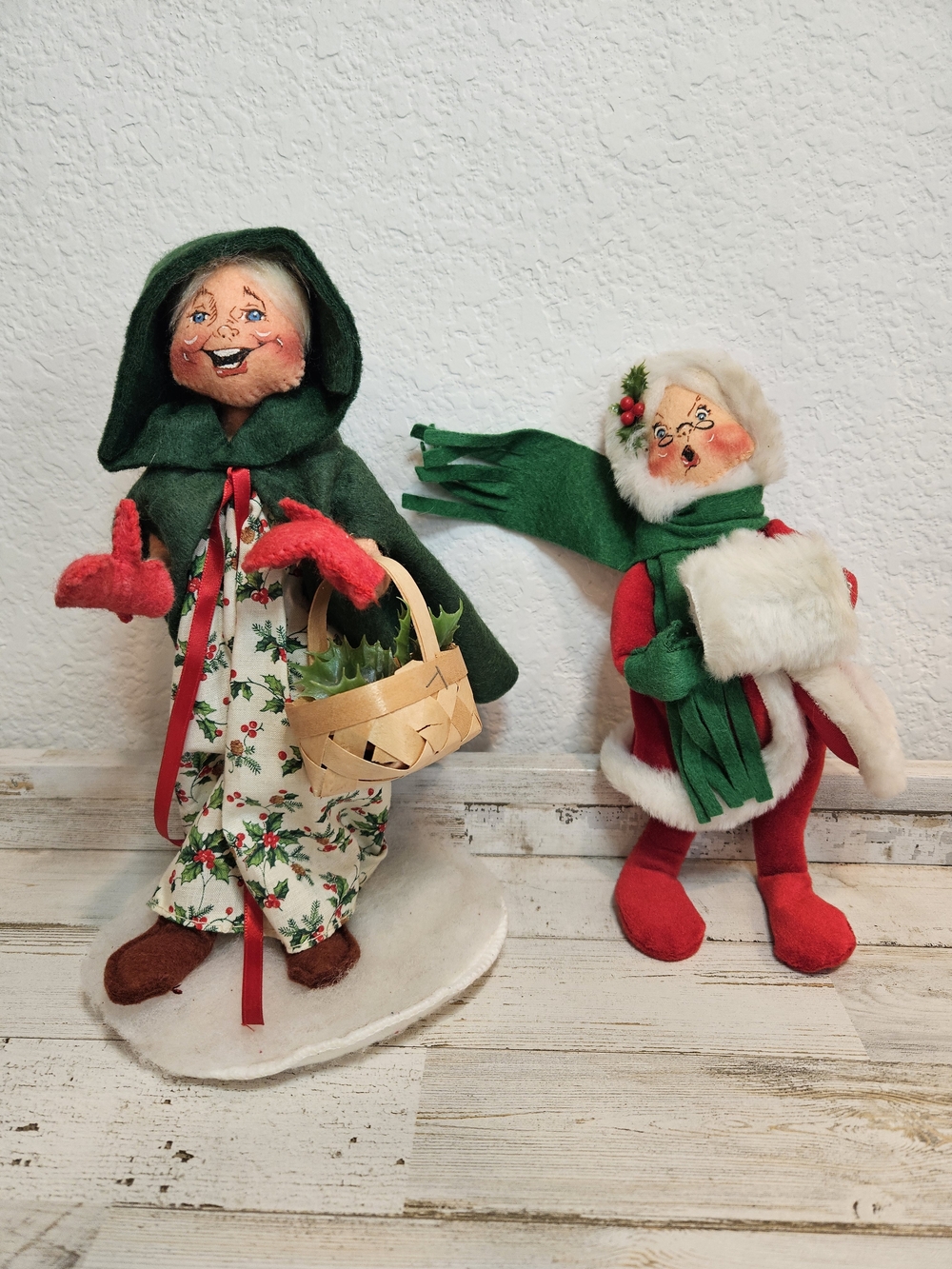 Vintage Annalee 8" Mrs Santa Claus 1989,  Annabelle 10" 1991